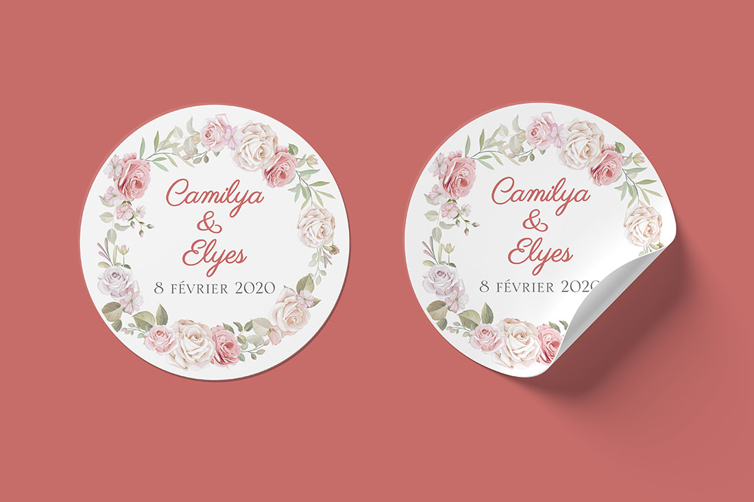 stickers transparents mariage floral